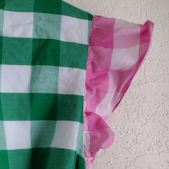 Aura Green And Pink Gingham Style Dress - Picture 5 of 8